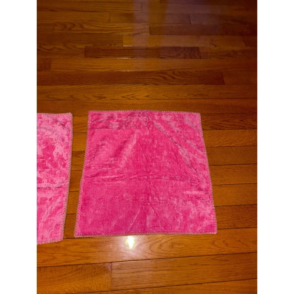 NWOT Pink‎ Velvet Pillow Cases Set of 2 Textured Decorative Throw Pillows Covers
